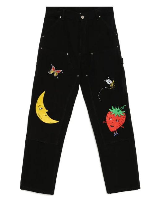 Sky High Farm Black Embroidered Jeans for men