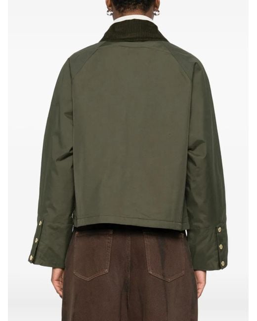Giacca Con Colletto A Coste di Barbour in Green