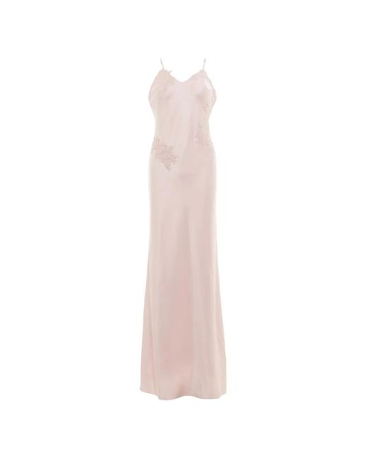 Stolen Stores White Lace-Appliqué Satin Dress