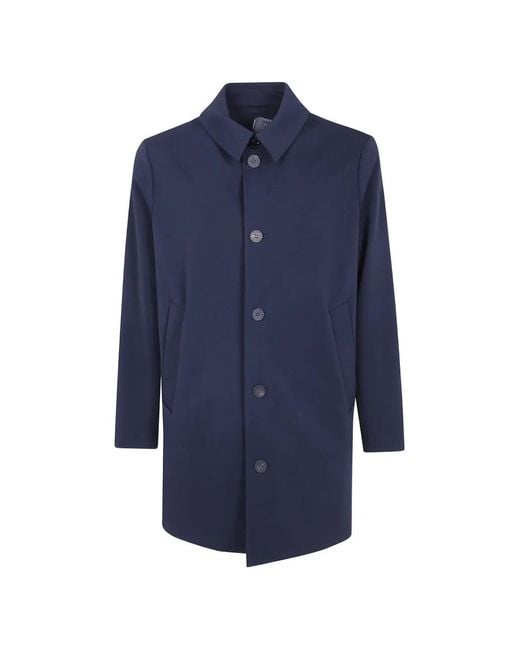 Rrd Blue Single-Breasted Raincoat for men