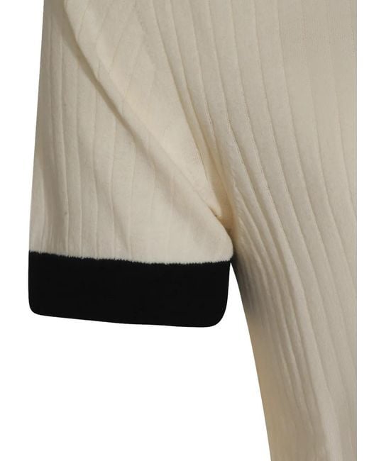 Malo White Ribbed-Knit Polo Shirt for men
