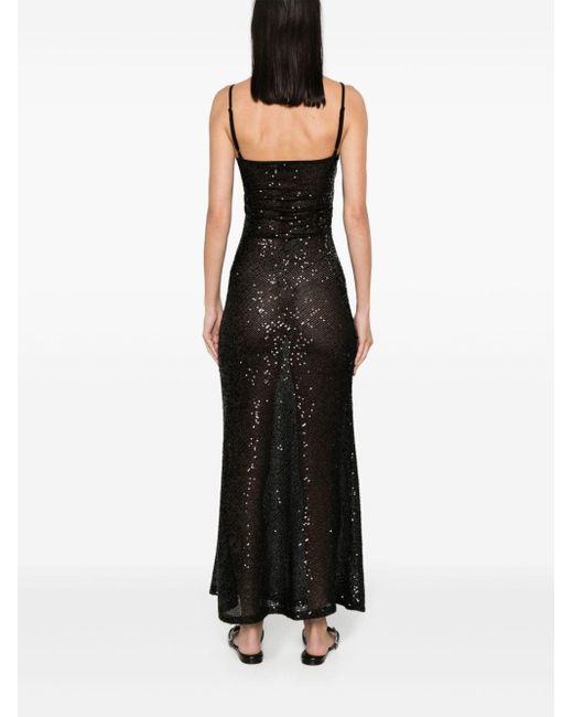 Musier Paris Black Sequin-embellished Maxi Dress