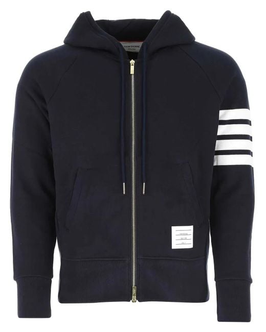 Thom Browne Kapuzensweatshirt Aus Baumwolle Mit Zipper in Blue für Herren