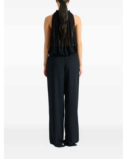 Balmain Black Sleeveless Muslin Top