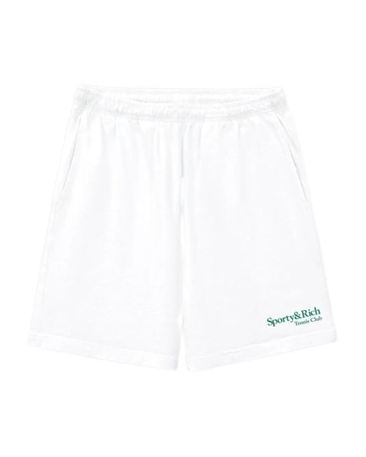Sporty & Rich White Shorts mit Logo