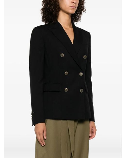 Dondup Black Double-Breasted Blazer
