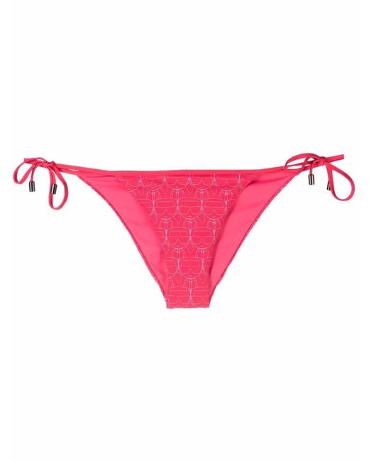 Karl Lagerfeld Pink Karl Icon Triangle Bikini Bottoms