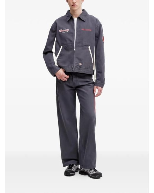 Dickies Blue Nashport Patch-Detailed Contrast Canvas Jacket for men