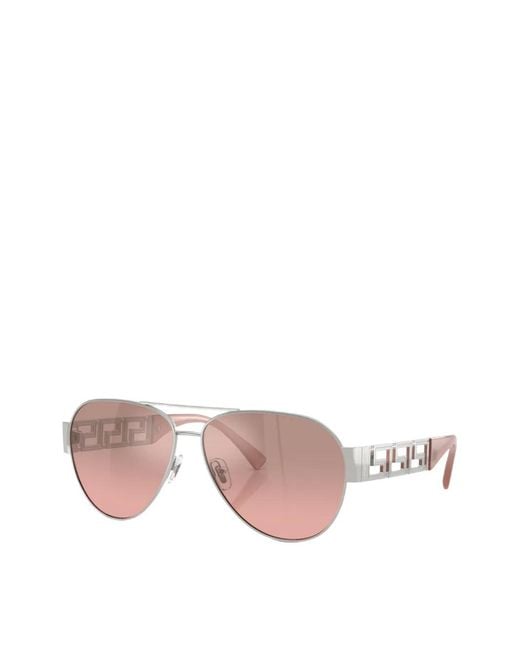 Versace Pink Greca Pilot-Frame Sunglasses for men