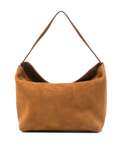 Christopher Esber Brown Suede Top-Handle Tote Bag