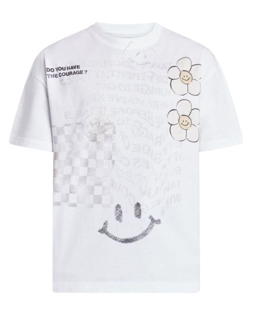 MOUTY T-Shirt mit grafischem Print in White für Herren