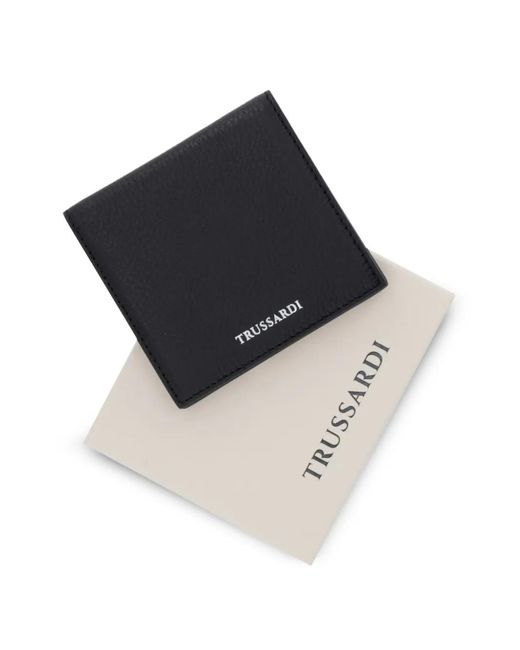 Trussardi Black Office Textured Wallet for men