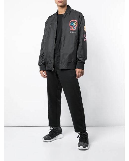 PUMA Black Skull Print Bomber Jacket for men