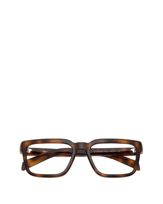 Prada Black Brille Mit Eckigem Gestell