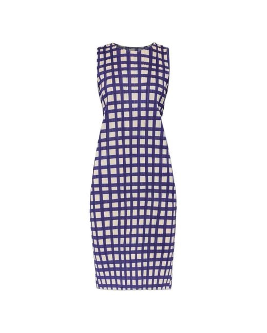 Pleats Please Issey Miyake Blue Basket Sleeveless Midi Dress