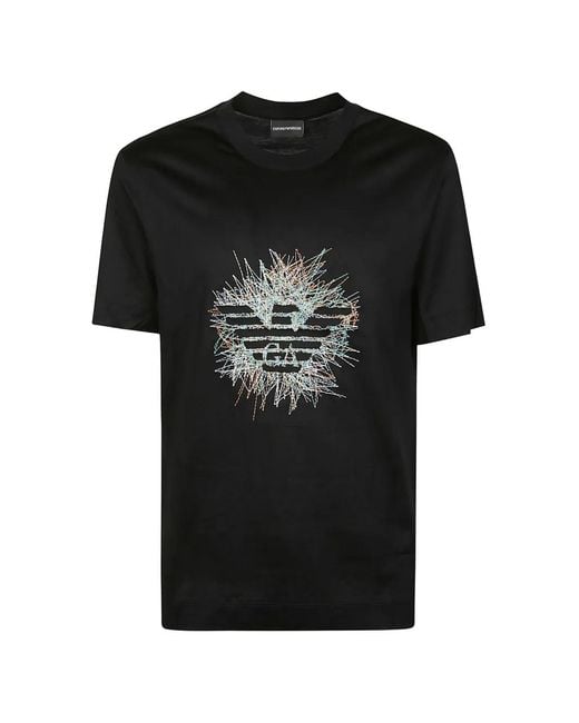 Emporio Armani Black Graphic T-Shirt for men
