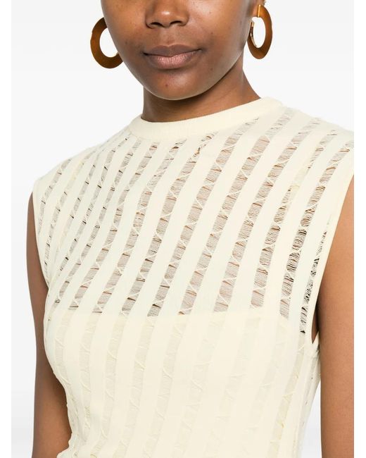 IRO White Aysson Striped Gathered Dress