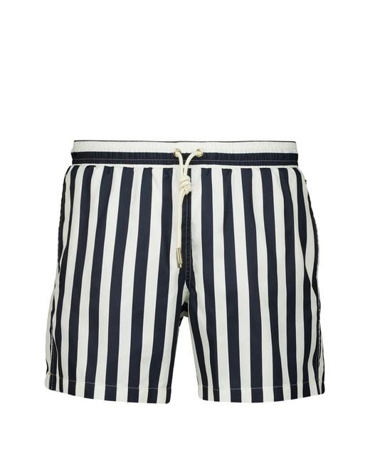 Orlebar Brown Black Boxer Stripe-Pattern Swim Shorts for men