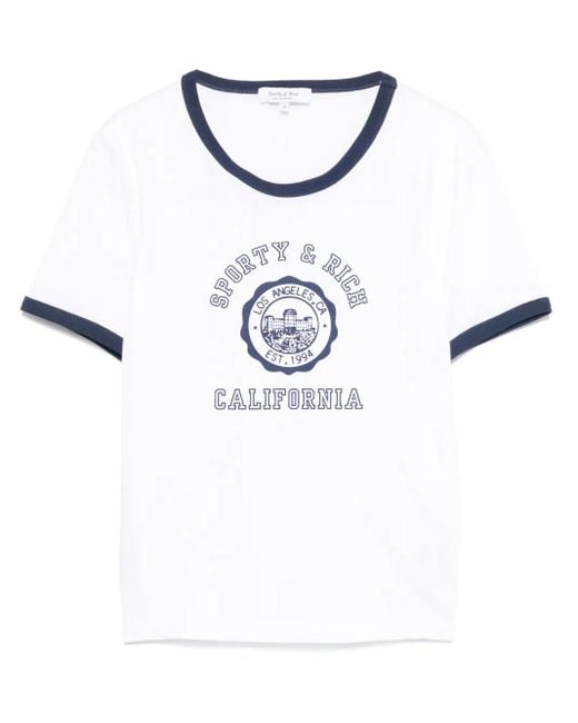 Sporty & Rich White California Emblem T-Shirt