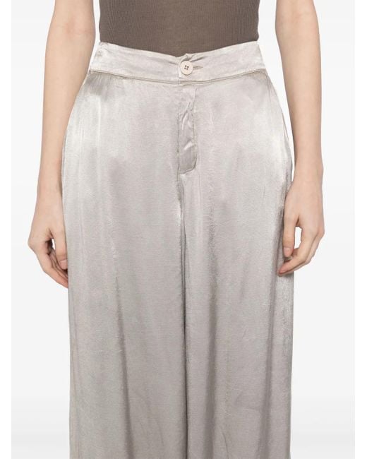 Transit White Satin Palazzo Pants