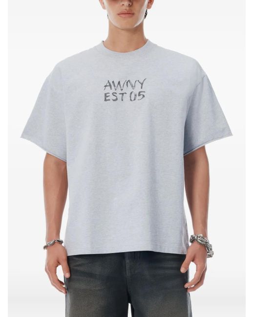 Alexander Wang Gray T-Shirt mit Logo-Print
