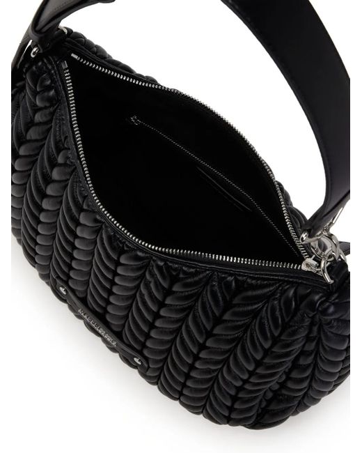 Karl Lagerfeld Black K/Weave Quilted Shoulder Bag