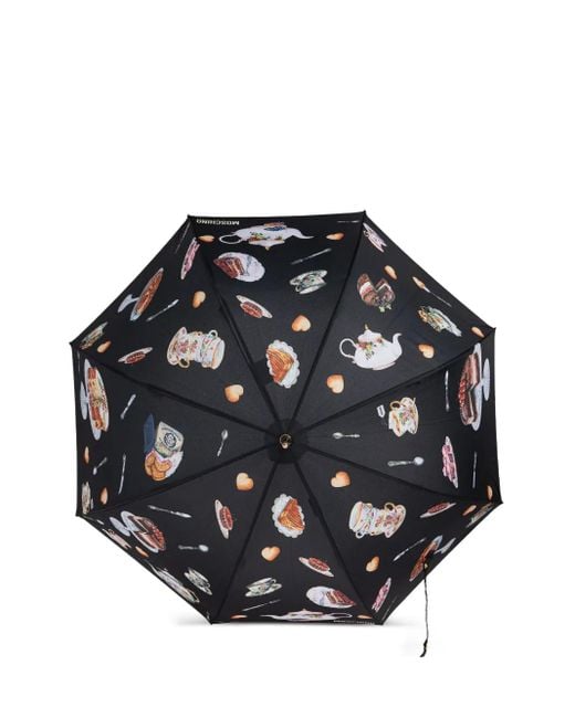 Moschino Black Print Umbrella