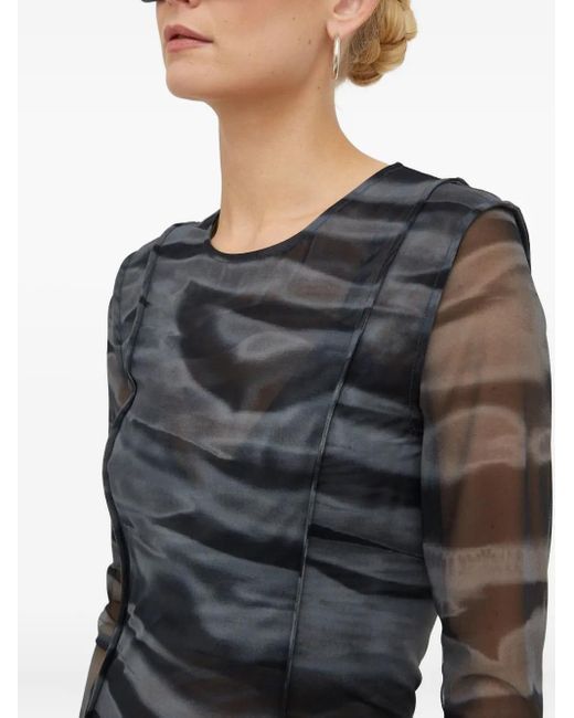 Samsøe & Samsøe Gray Kleid mit Netzeinsatz