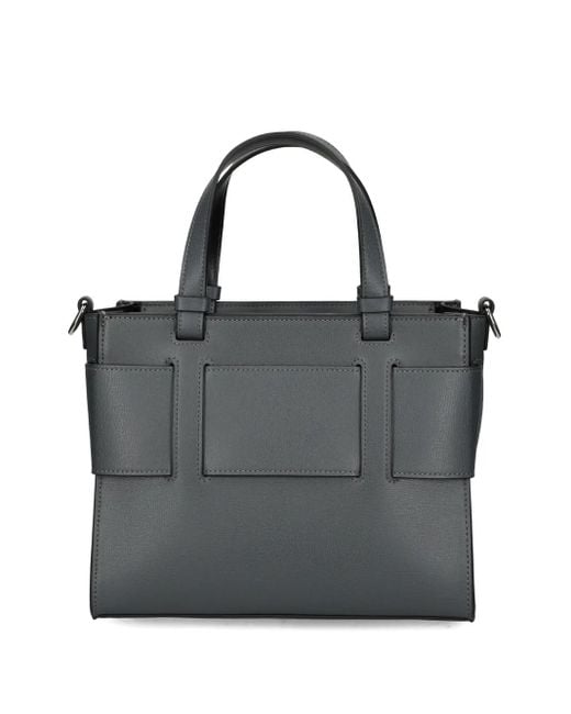 ARMANI EXCHANGE Black Medium Logo-Plaque Tote Bag