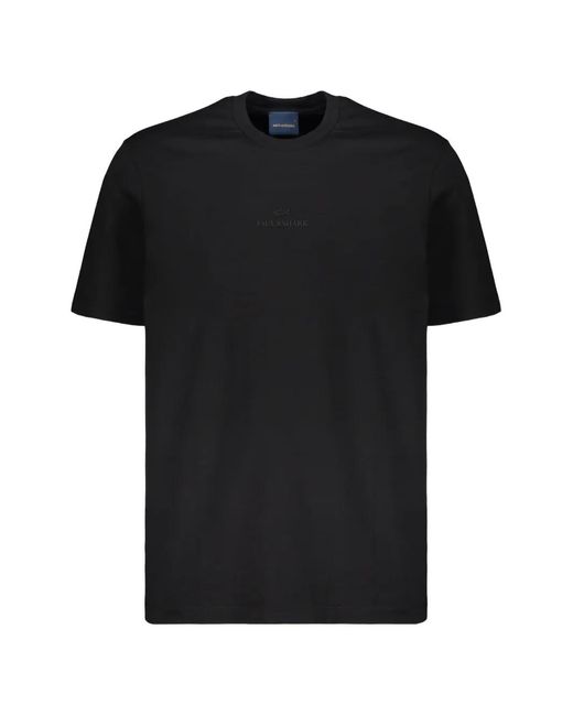 Paul & Shark Black Logo-Embroidered Round-Neck T-Shirt for men
