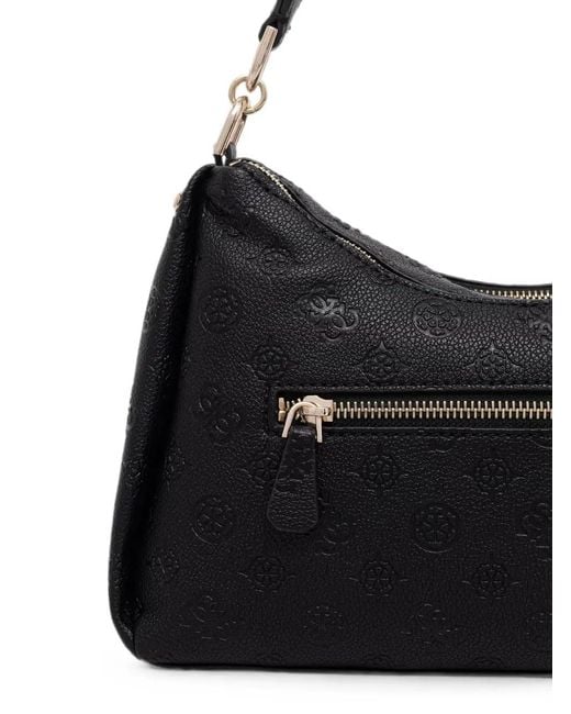 Guess Black Anise Logo-Debossed Monogram-Pattern Tote Bag