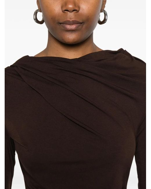 Entire studios Black Drape Long-Sleeve Top