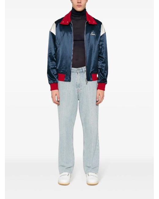 DSquared² Blue Bowling Satin-Finish Jacket for men