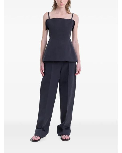 FFORME Black Sola Square-Neck Top