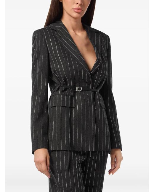 Philipp Plein Black Pinstriped Blazer
