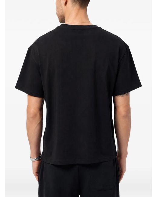 Philipp Plein Black Tiger-Print Logo-Print T-Shirt for men