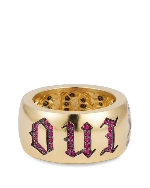 Sylva & Cie Pink Oui Non Diamond And Ruby Ring