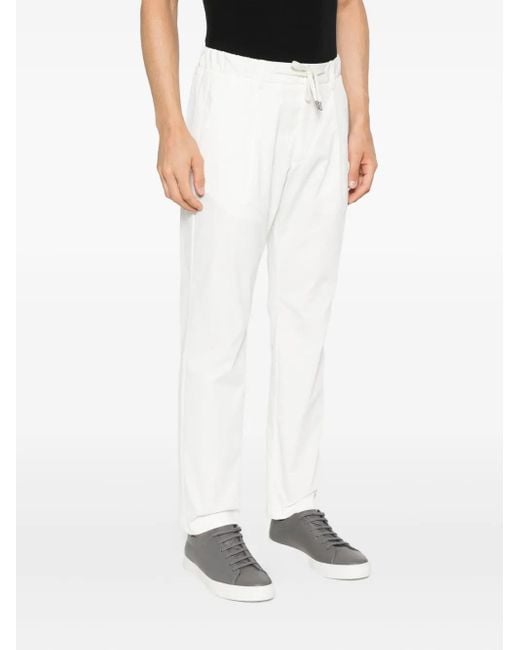Herno White Drawstring-Waist Trousers for men