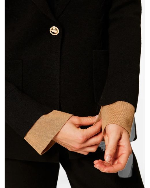 Twinset Black Knit Jacket With Contrasting Details