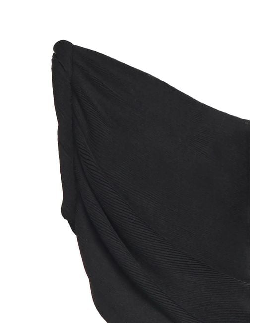 Alberta Ferretti Black One-Shoulder Draped Top