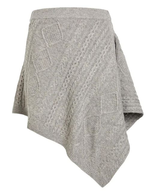 Staud Gray Cable Knit Skirt