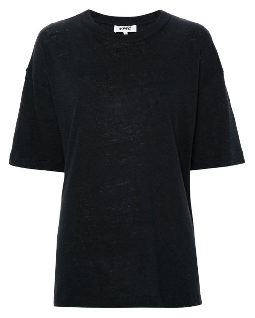 YMC Black T-Shirt mit Rundhalsausschnitt