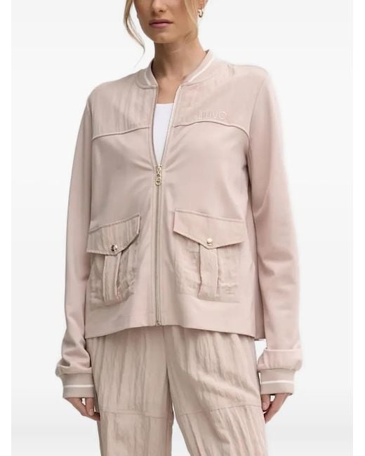 Liu Jo Natural Jacke mit Kontrasteinsatz