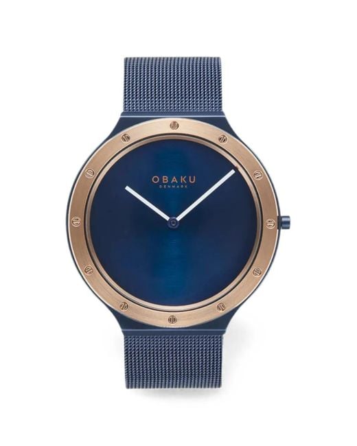 Obaku Blue Mesh-Strap 42Mm Watch for men