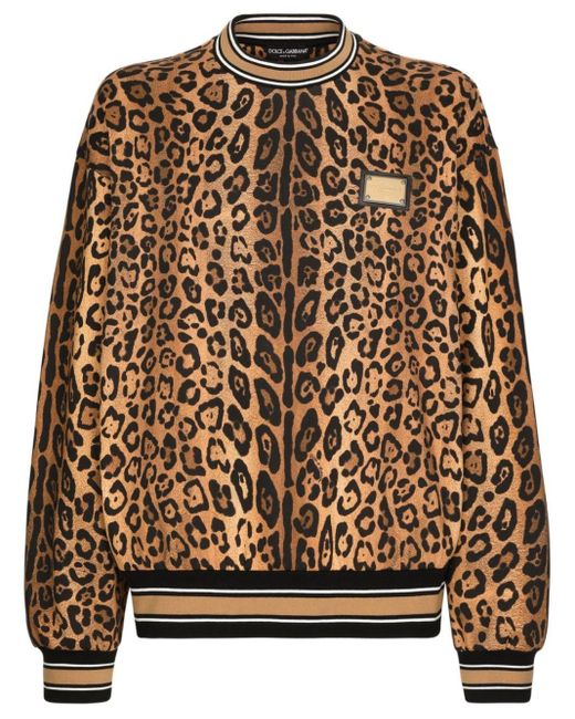Dolce & Gabbana Sweatshirt mit Leoparden-Print in Brown für Herren