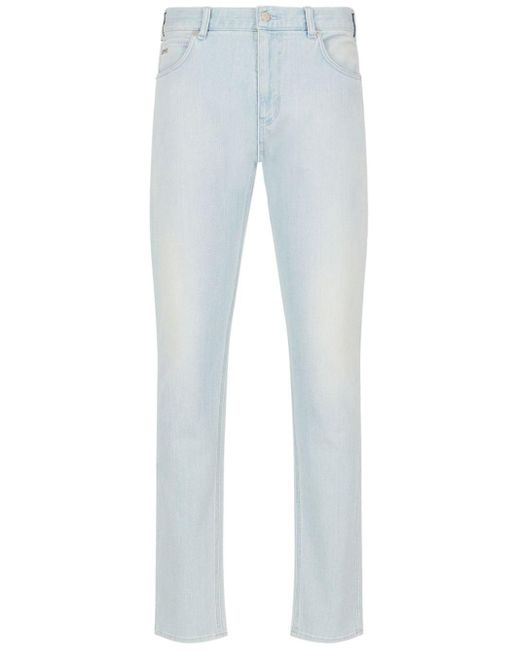 Emporio Armani Blue J16 Low-rise Slim Jeans for men