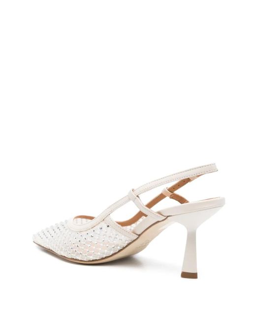 Chantal White 70Mm Leather Heeled Pumps