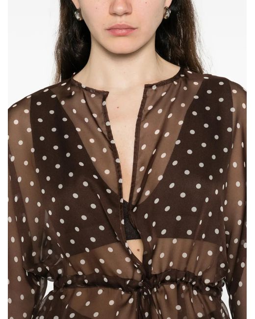 Blusa Con Motivo De Lunares P.A.R.O.S.H. de color Brown