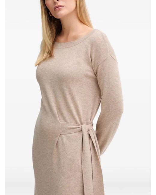 GAUDI Natural Tie-Waist Midi Dress