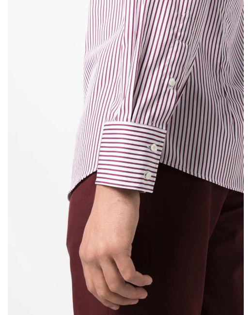 メンズ Brunello Cucinelli ストライプ シャツ Purple